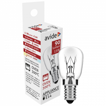 Avide Sijalica za pećnicu, 15W, E14, 3000K, 300 °C, IP20 - Oven 300 °C bulb 15W E14