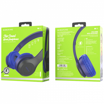 Borofone Slušalice sa mikrofonom, 3.5 mm, dužina kabela 1.2 met. - BO5 Star sound Blue