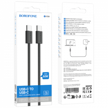 Borofone USB kabl za smartphone, type C, 60W, 3A, 1 met. - BX104 Primo