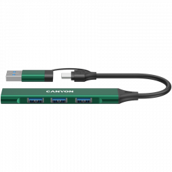 CANYON DS-02 USB hub 4in1 USB-C, zeleni | Giga Informatika