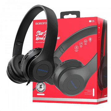 Borofone Slušalice sa mikrofonom, 3.5 mm, dužina kabela 1.2 met. - BO5 Star sound Black