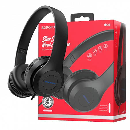 Borofone Slušalice sa mikrofonom, 3.5 mm, dužina kabela 1.2 met. - BO5 Star sound Black