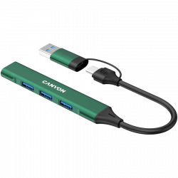CANYON DS-02 USB hub 4in1 USB-C, zeleni | Giga Informatika