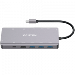 USB-C hub CANYON DS-12 13in1 4K, HDMI, LAN | Giga Informatika