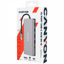 USB-C hub CANYON DS-12 13in1 4K, HDMI, LAN | Giga Informatika