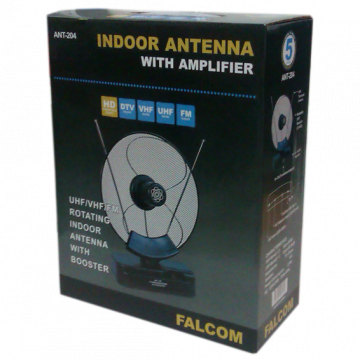 Falcom Antena sobna sa pojačalom, UHF/VHF, crna - ANT-204