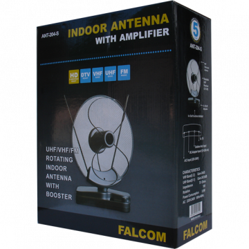 Falcom Antena sobna sa pojačalom, UHF/VHF, srebrna - ANT-204S
