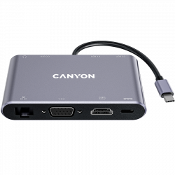 USB-C hub CANYON DS-14 8in1 4K, HDMI i Ethernet | Giga Informatika