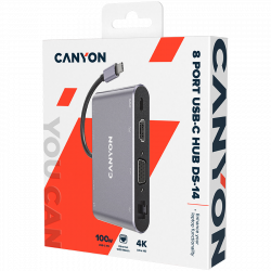 USB-C hub CANYON DS-14 8in1 4K, HDMI i Ethernet | Giga Informatika