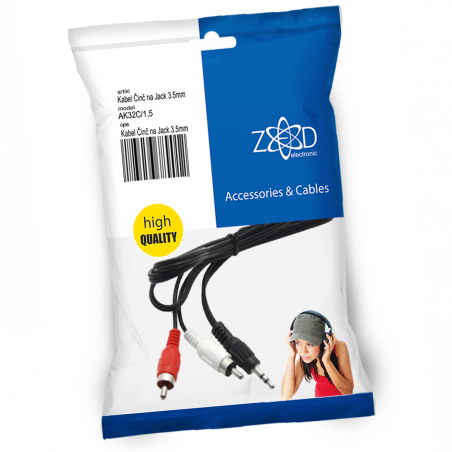 ZED electronic Činč na Jack 3.5mm kabl, dužina 1.5 met. - AK32C/1,5