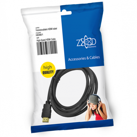 ZED electronic HDMI kabl, 1.0 met, ver. 1.4 - HDMI/1