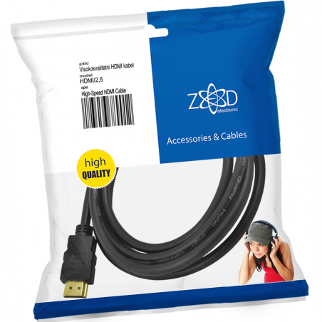 ZED electronic HDMI kabl, 2.5 met, ver. 1.4 - HDMI/2,5