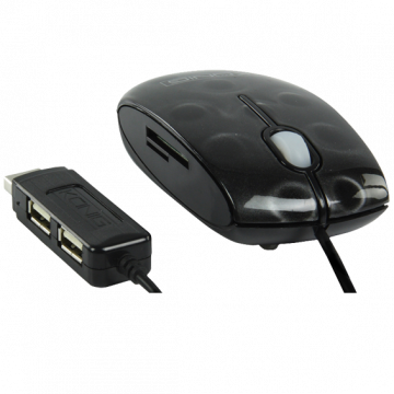 Konig Optički miš 800dpi + 2 x USB HUB i čitačem kartica - CMP-MOUSE HUB10
