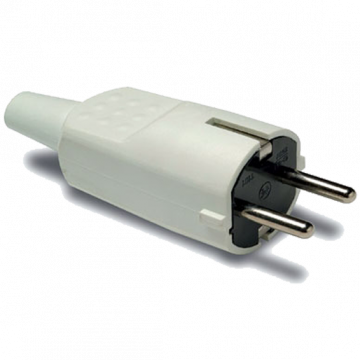 Famatel Strujni utikač 4.8mm Schuko, 2P+E, 16A/250V, bijeli - 1104-B