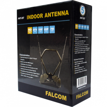 Falcom Antena sobna sa pojačalom, UHF/VHF, crna - ANT-207