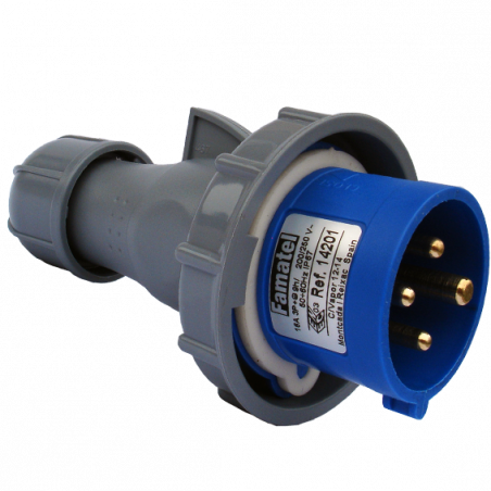 Famatel Utikač 16A, 220-240V, 3 polni (3P+T), H9,IP67 - 14201