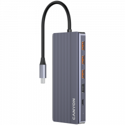 CANYON DS-16 USB-C hub 13in1 4K, siva | Giga Informatika