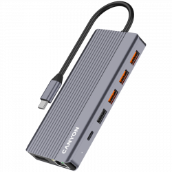 CANYON DS-16 USB-C hub 13in1 4K, siva | Giga Informatika