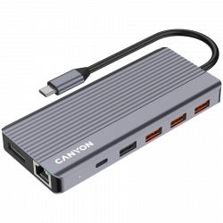 CANYON DS-16 USB-C hub 13in1 4K, siva | Giga Informatika