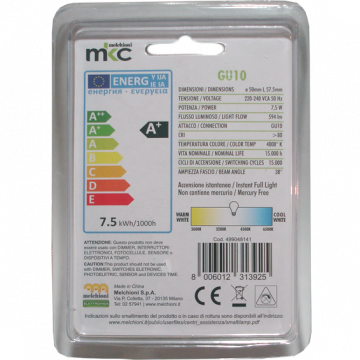MKC Sijalica,LED 7.5W, 220V AC, 38° prirodno bijela svjetlost - LED MR-GU10/7.5W-N