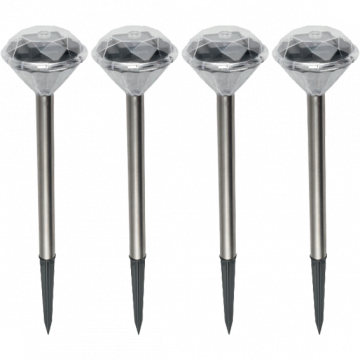 home Solarna vrtna LED lampa, metalna, set 4 komada, 200 mAh - MX 802/4