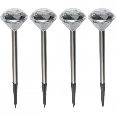 home Solarna vrtna LED lampa, metalna, set 4 komada, 200 mAh - MX 802/4
