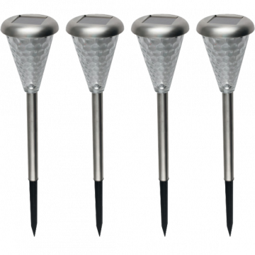 home Solarna vrtna LED lampa, metal/staklo, set 4 komada, 300 mAh - MX 811/4