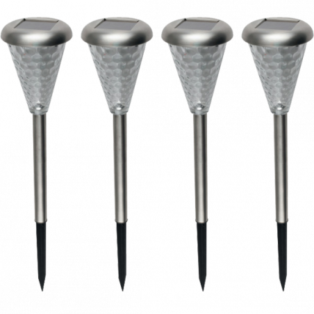 home Solarna vrtna LED lampa, metal/staklo, set 4 komada, 300 mAh - MX 811/4