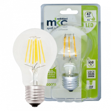 MKC Sijalica,LED 6W, E27, 220V AC, toplo/bijela svjetlost - LED GOCCIA A60 E27/6W