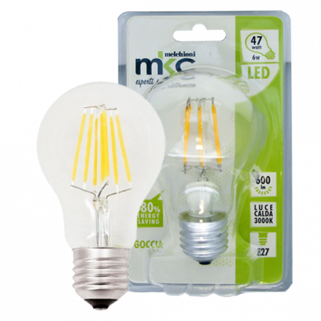 MKC Sijalica,LED 6W, E27, 220V AC, toplo/bijela svjetlost - LED GOCCIA A60 E27/6W