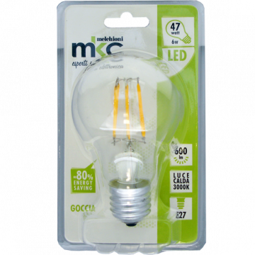 MKC Sijalica,LED 6W, E27, 220V AC, toplo/bijela svjetlost - LED GOCCIA A60 E27/6W
