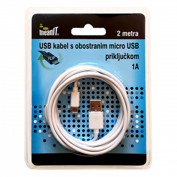 MeanIT USB A na USB micro kabl, FLIP, dužina 2.0 metra - USB / micro USB - 2m