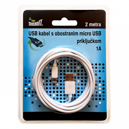 MeanIT USB A na USB micro kabl, FLIP, dužina 2.0 metra - USB / micro USB - 2m