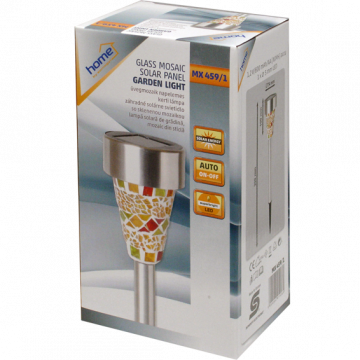 home Solarna vrtna LED lampa, mozaik, staklo / metal, 300 mAh - MX 459/1