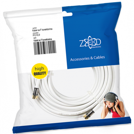 ZED electronic Antenski kabl sa F - konektorima, 3.0 met - FC/3,0