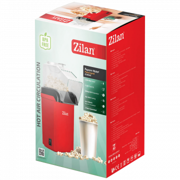 Zilan Aparat za kokice, 1200 W, crvena - ZLN8046