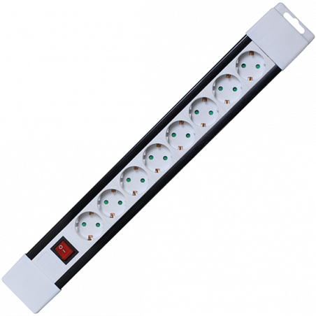 home Produžni kabl, 8 utičnica, prekidač, 1,0mm², 2 met, bijeli - PNV 08K/WH