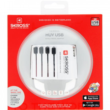 SKROSS Adapter, Putni (Travel), + 2 x USB za punjenje, 2100mAh  - 1.302930