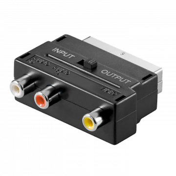 ZED electronic Scart prelaz na 3 x RCA (činč), sa prekidačem, bulk - BK-VP49
