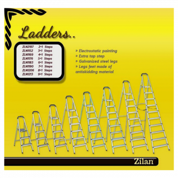 Zilan Ljestve,  metalne, 3+1 gazište - ZLN1152