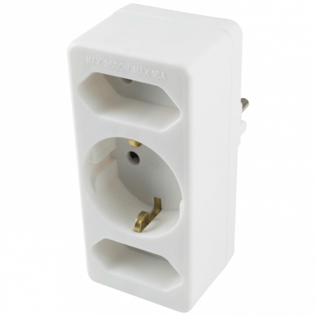 home Strujni razdjeljnik, 2 x EURO + 1 x Shuko utičnica - NV 13/WH