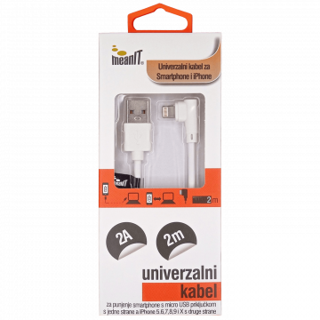 MeanIT USB kabl za smartphone i iPhone, FLIP, 1A - KABEL ZA SMARTPHONE/IPHONE