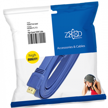 ZED electronic HDMI kabl, plosnati, 3.0 met, ver. 2.0, 3D, Ethernet - HDMI-FLT/3