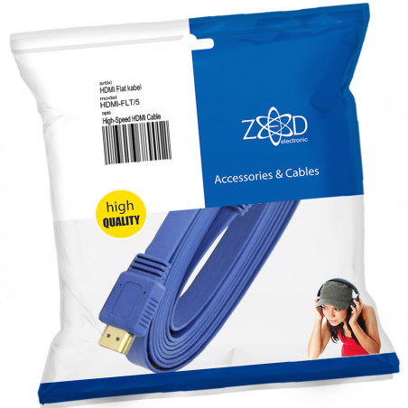 ZED electronic HDMI kabl, plosnati, 5.0 met, ver. 2.0, 3D, Ethernet - HDMI-FLT/5