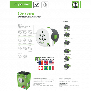 q2power Adapter, strujni, univerzalni - QDAPTER