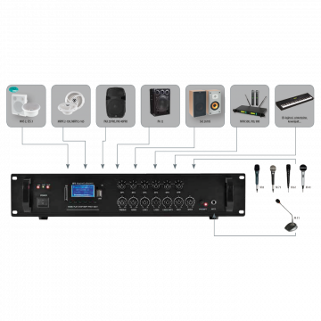 SAL Pojačalo sa miksetom 240W, Bluetooth, Fm, MP3 player, USB - MPA 240BT