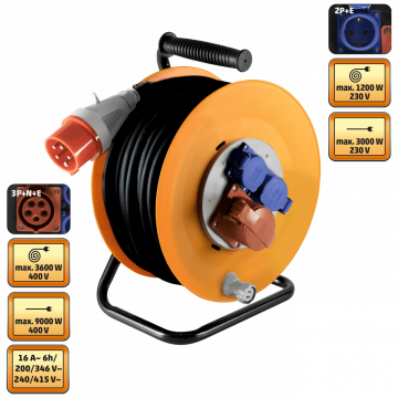 home Motalica za kabl, 25 met., H07RN-F, 5 x 2.5 mm², IP44 - HJR 400-25