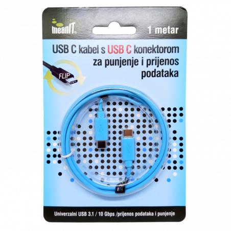 MeanIT USB kabl za smartphone, USB C / USB C, 1 met - KMUSBC2