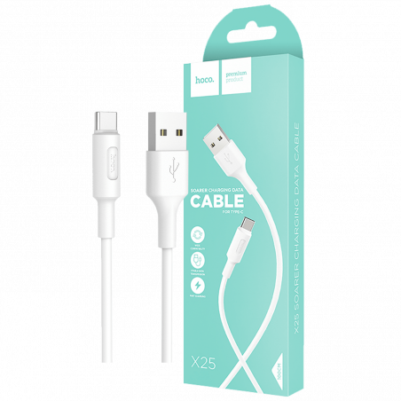 hoco. USB kabl za smartphone, USB type C kabl, 1 met, 2 A,bijela - X25 Soarer USB type C, White
