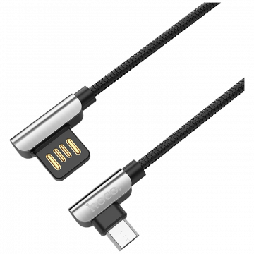 hoco. USB kabl za smartphone, micro USB, 1.2 met., 2.4 A, crna - U42 Exquisite steel, Micro USB, BK